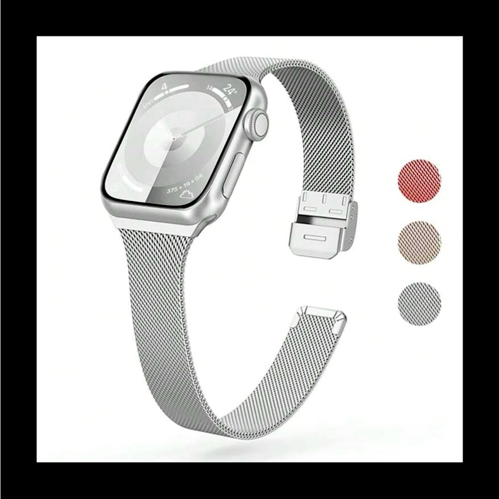 Silver Apple Watch Band Adjustable Women’s Men’s Unisex New in Bag 40mm